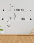Décoration murale fil de fer " maman je t'aime " - bijoux de mur