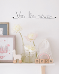 Décoration murale fil de fer "vis tes rêves" - bijoux de mur