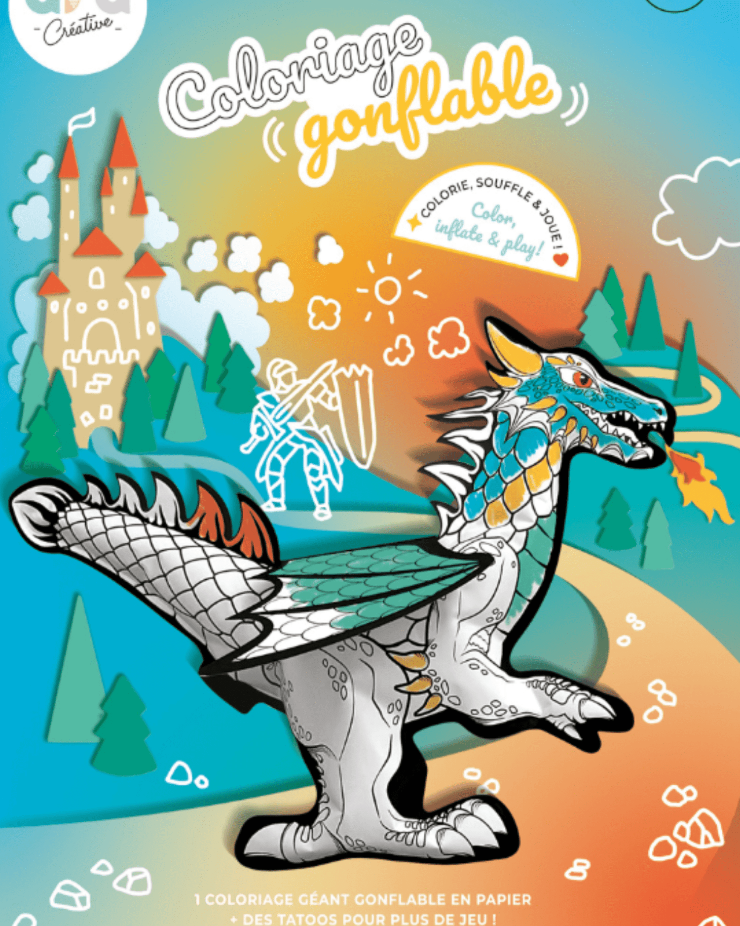 Dragon coloriage géant gonflable - Loisir créatif enfant - Lili Margaret