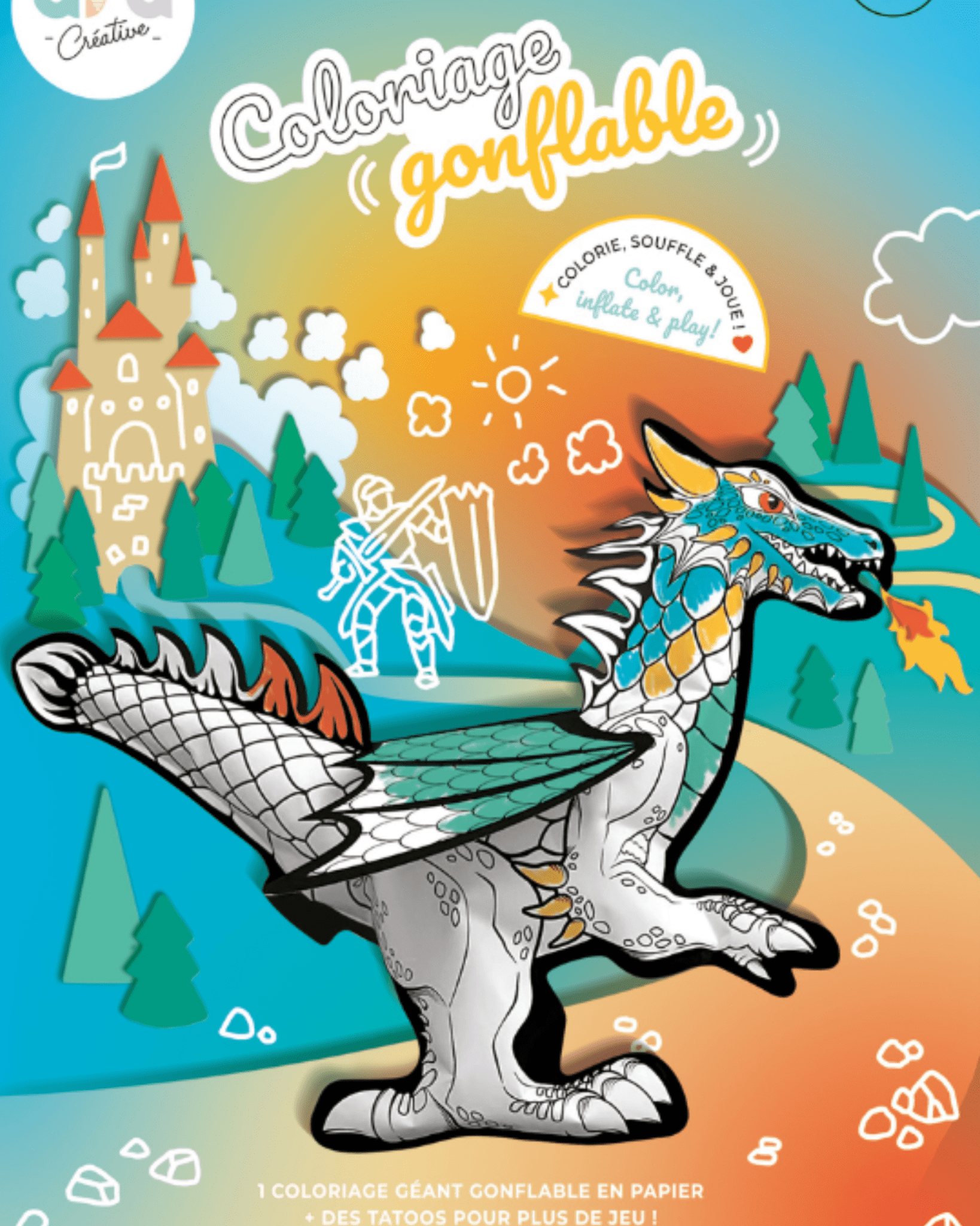 Dragon coloriage géant gonflable - Loisir créatif enfant - Lili Margaret