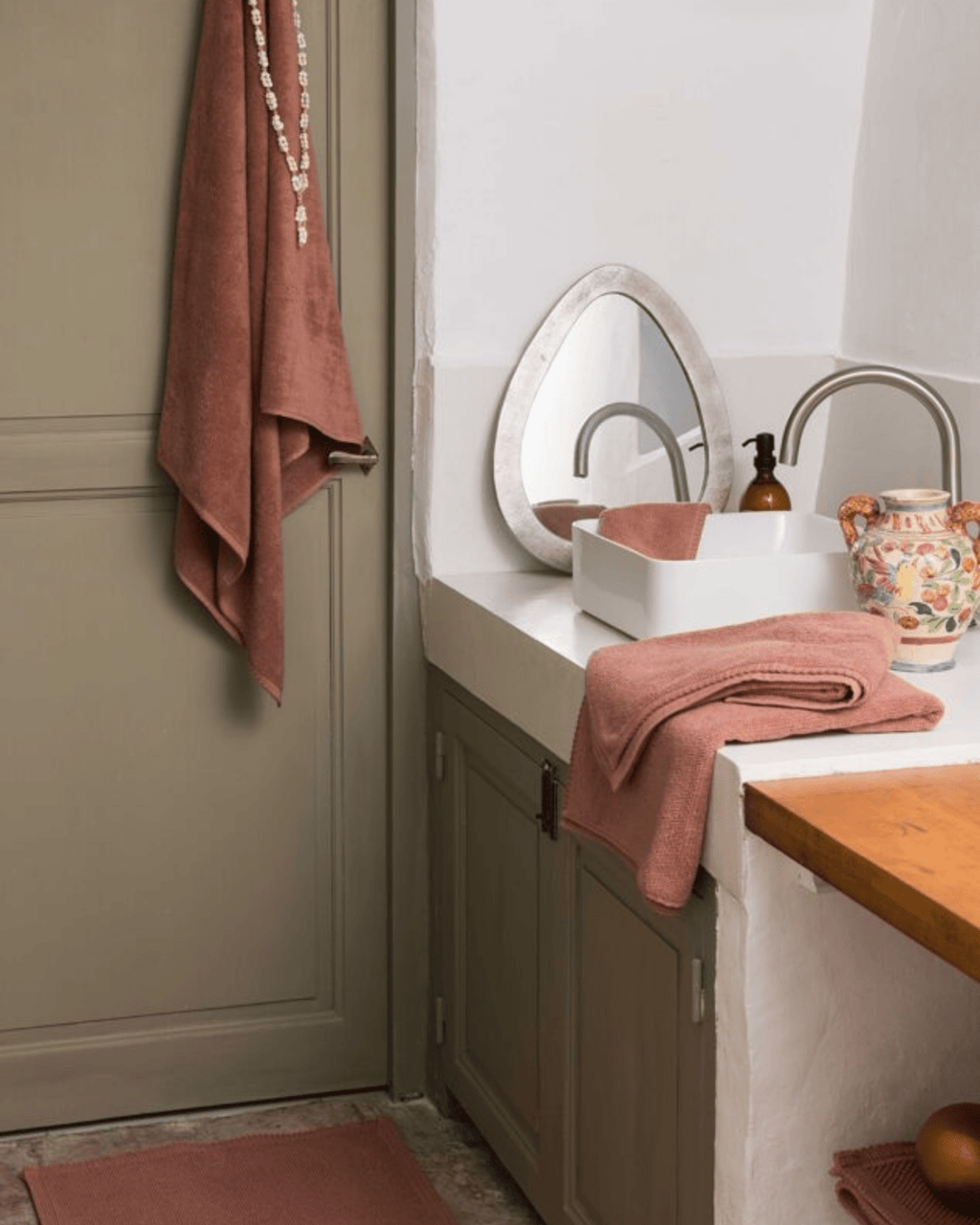 Drap de bain bora terracotta - maison vivaraise