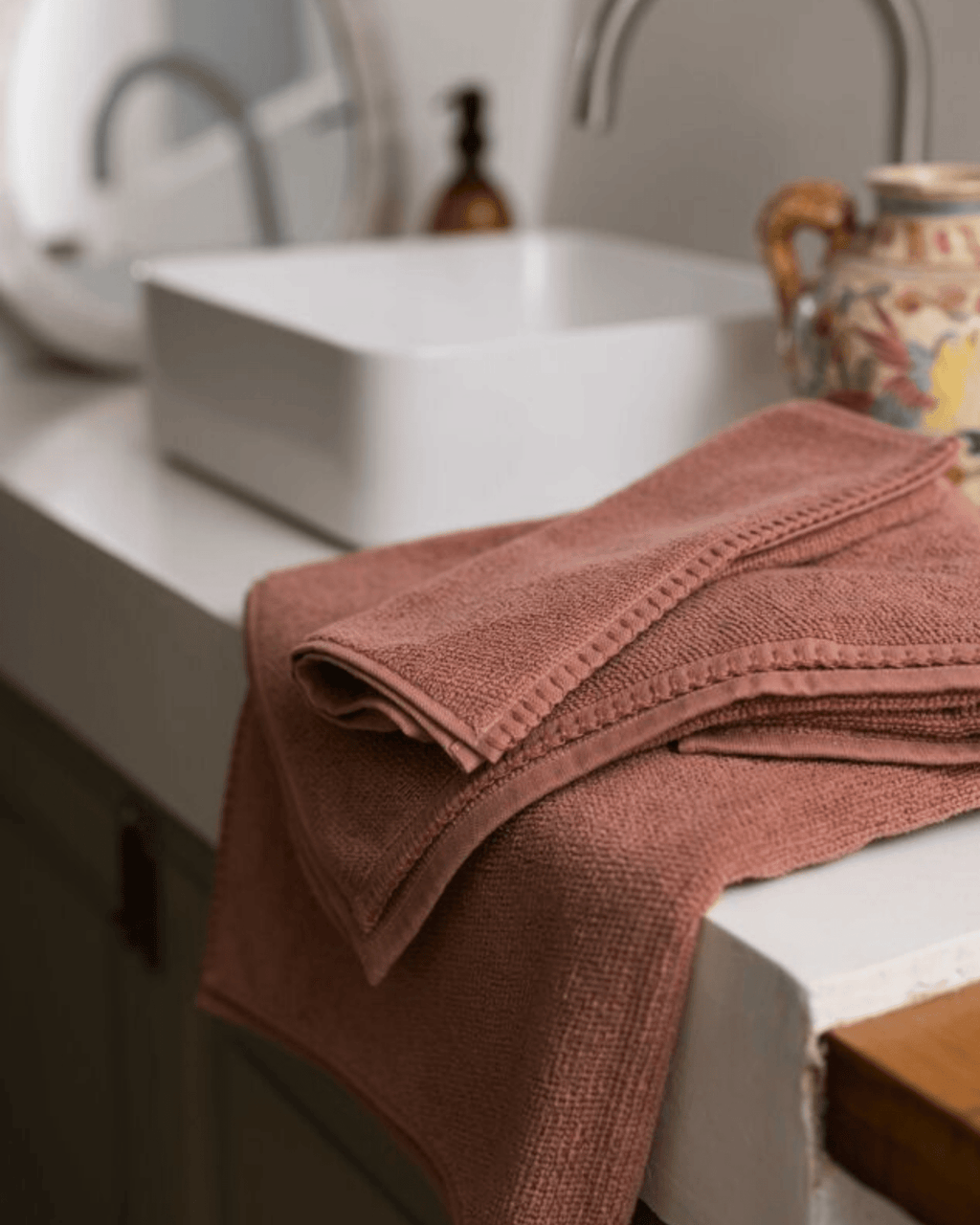 Drap de bain bora terracotta - maison vivaraise