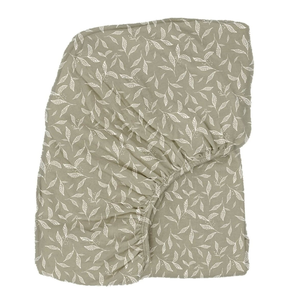 Drap housse lit bébé motif leaves - zakuw
