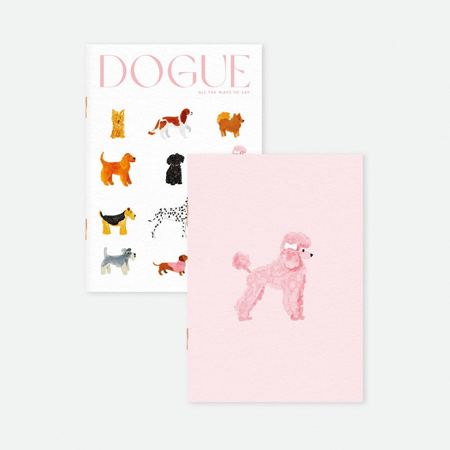 Duo de carnets de poche A6 chiens illustrés "Dogue"