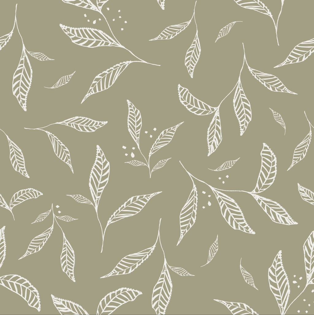 Lange gaze de coton motif leaves - lot de 2 | zakuw