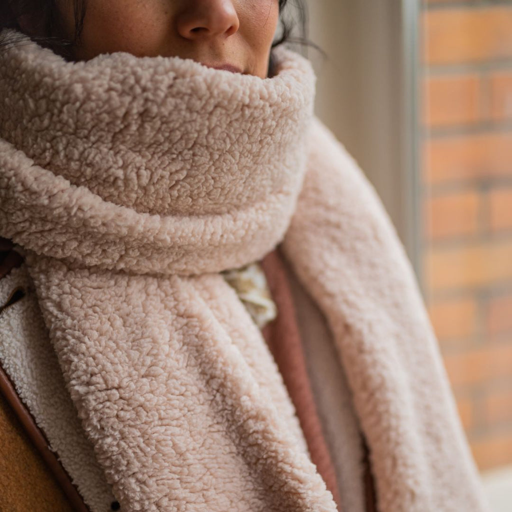 Écharpe sherpa femme – gentil coquelicot