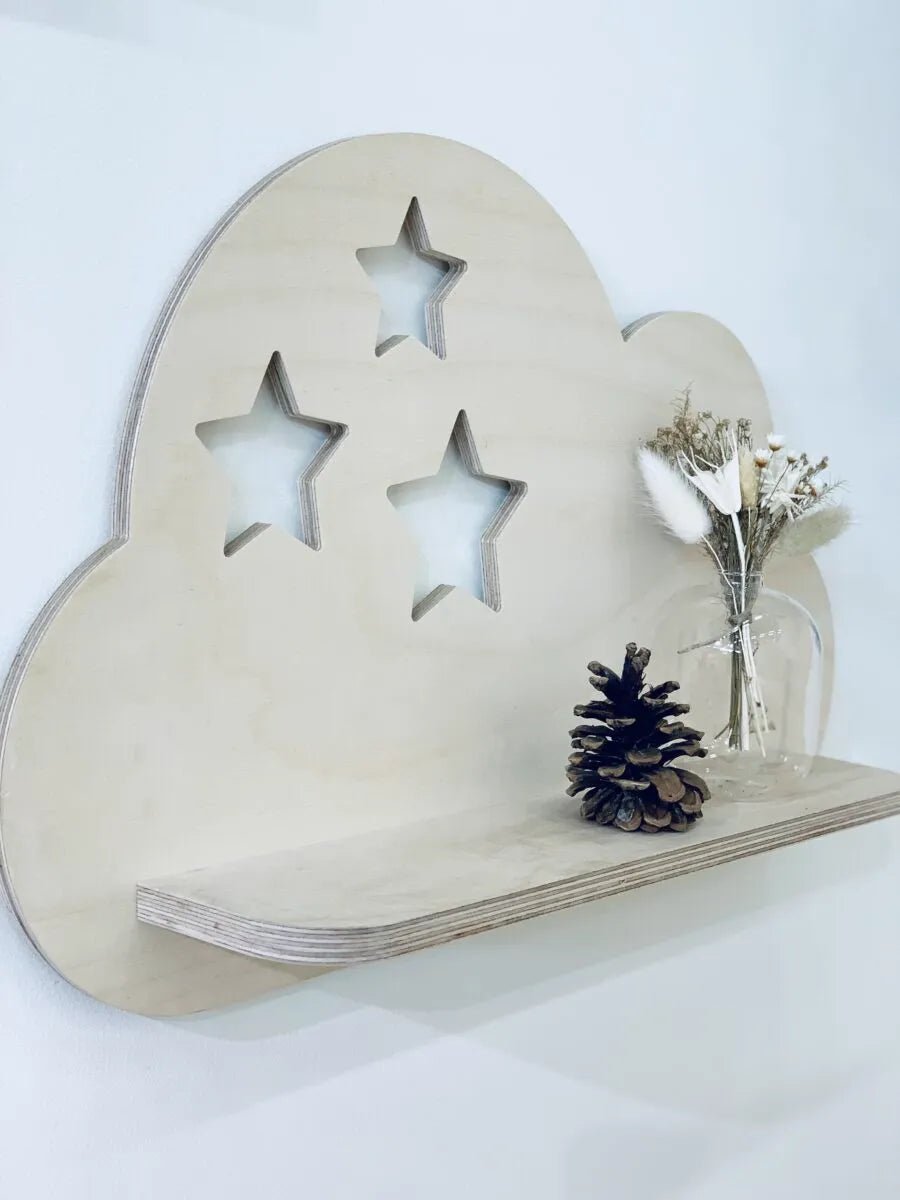 Etagere chambre enfant nuage étoilé - les petites hirondelles