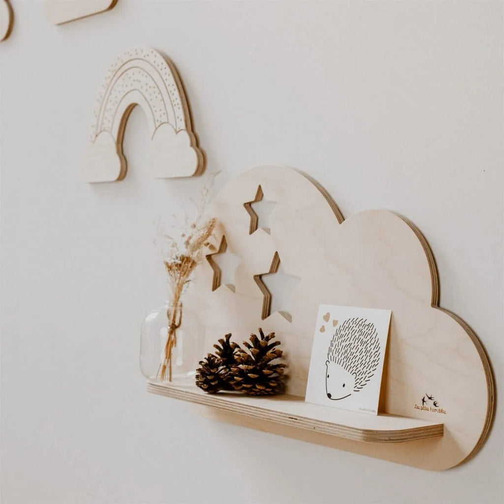 Etagere chambre enfant nuage étoilé - les petites hirondelles