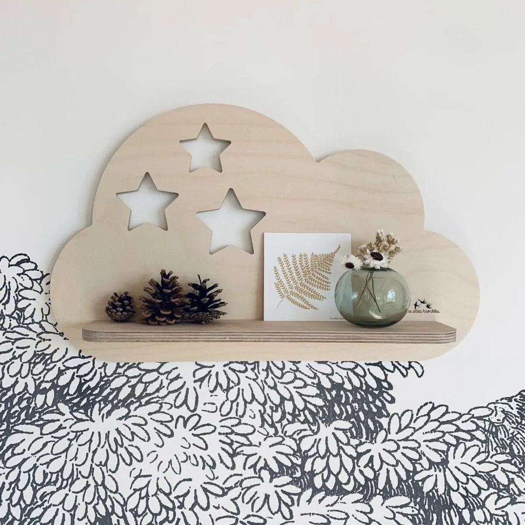 Etagere chambre enfant nuage étoilé - les petites hirondelles