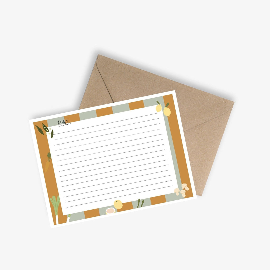 Fiche de recettes cuisine illustrée - le papier graphique