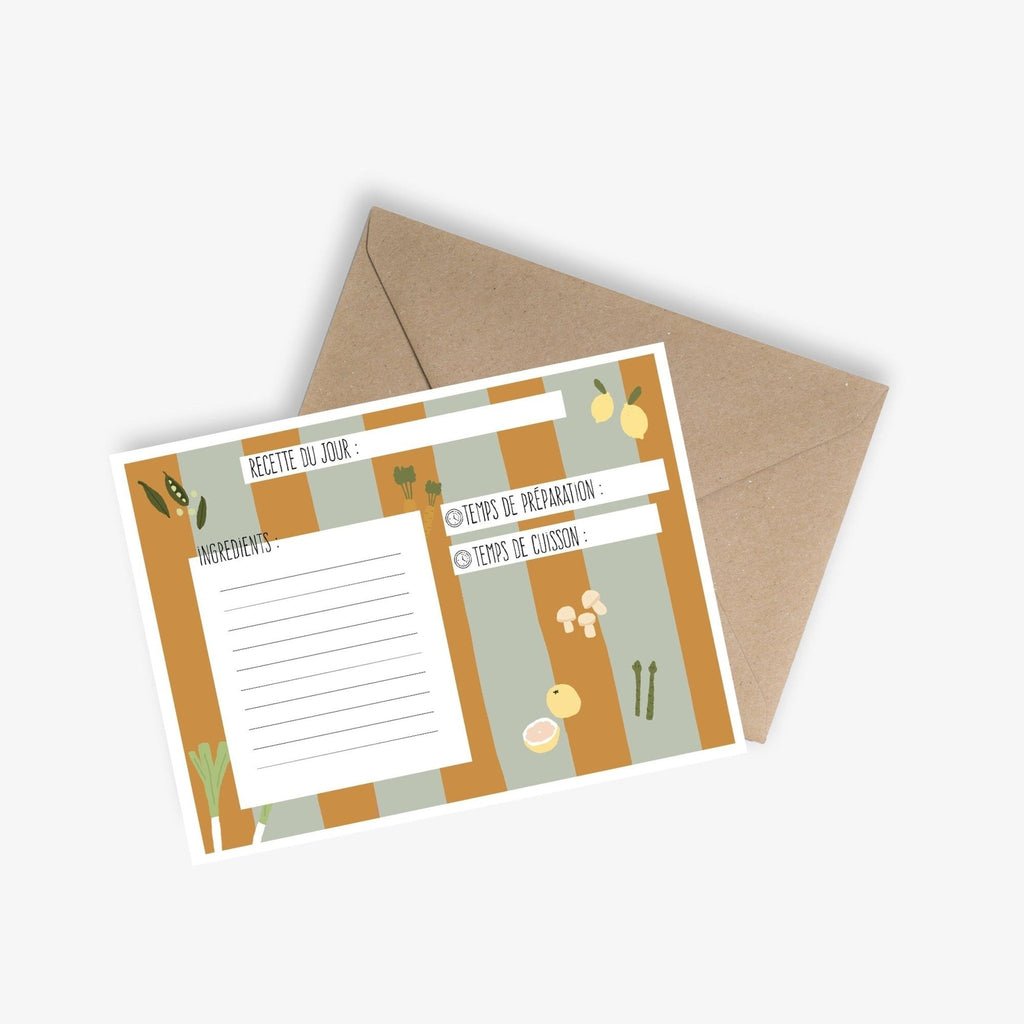 Fiche de recettes cuisine illustrée - le papier graphique