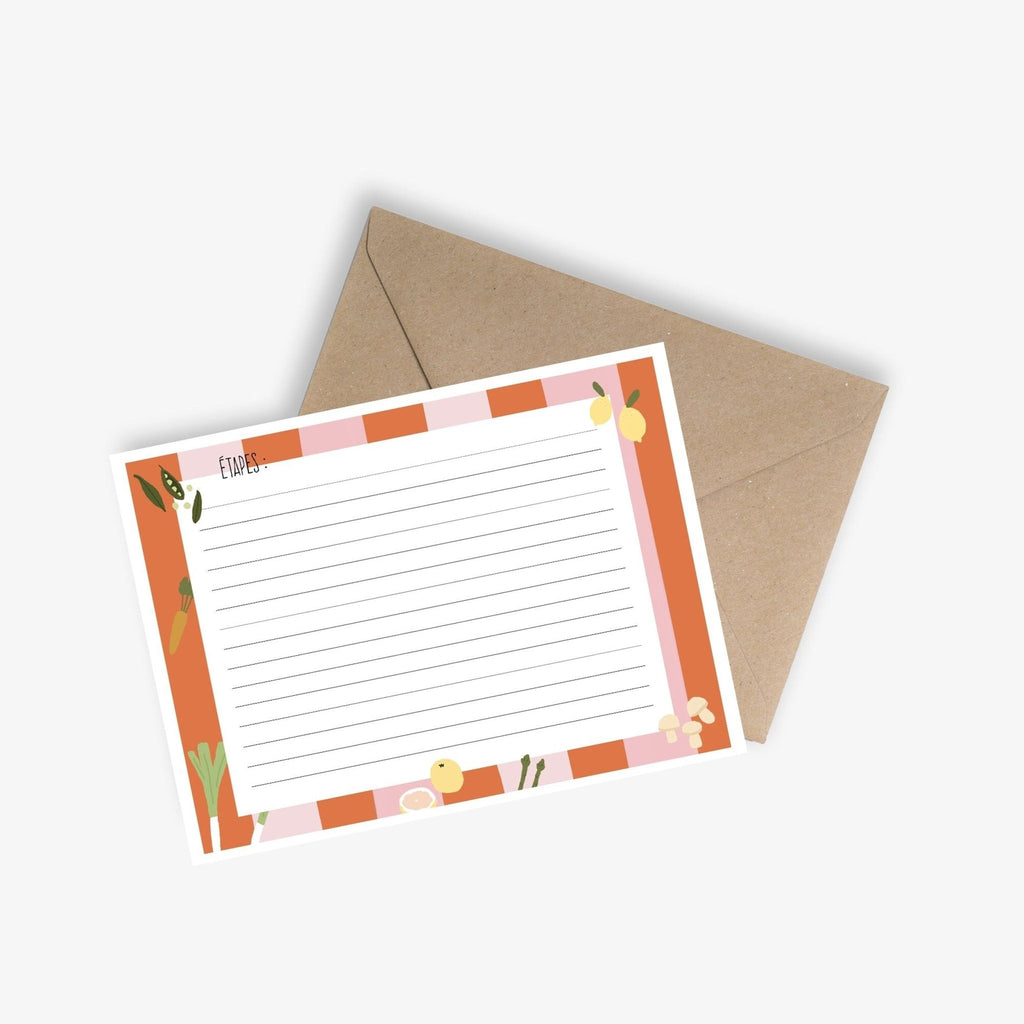 Fiche de recettes cuisine illustrée - le papier graphique