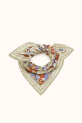 Foulard carré 50x50 en coton Manika Bouquet Macadamia