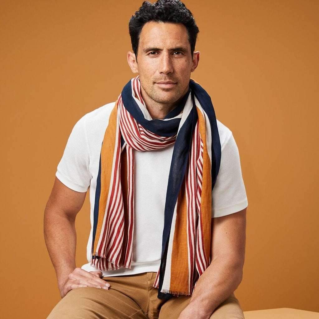 Foulard chèche homme caldeira - coton bio av08 paris