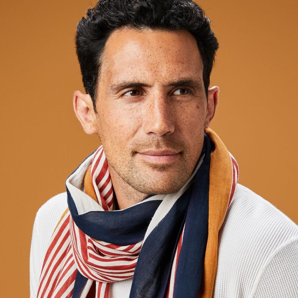 Foulard chèche homme caldeira - coton bio av08 paris