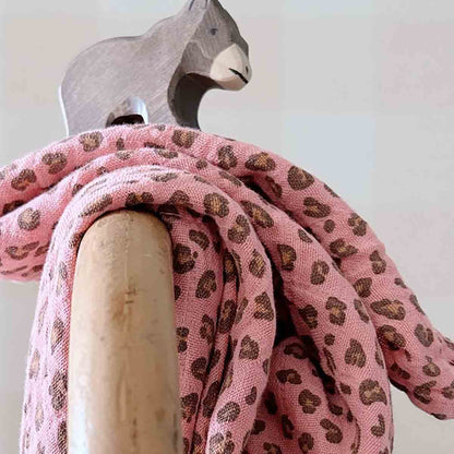 Foulard enfant rose léopard - Rose in april - Lili Margaret