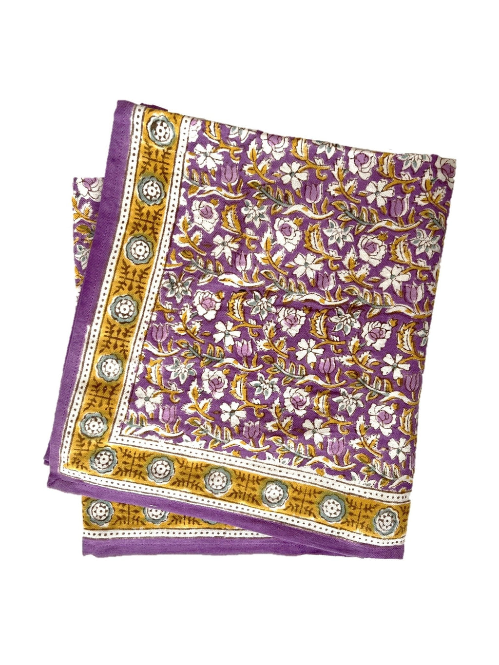 Foulard femme imprimé fleurs indiennes absynthe purple - bonheur du jour paris