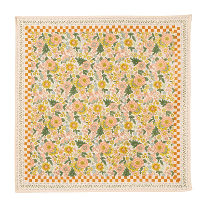 FOULARD FEMME IMPRIMÉ FLEURS INDIENNES AMAIA ROSE CORAIL - Bonheur du Jour Paris - Lili Margaret