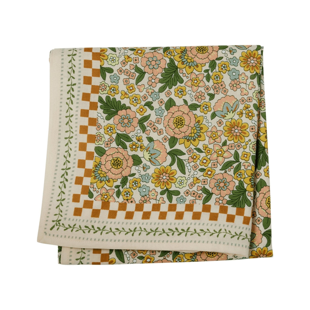 Foulard femme imprimé fleurs indiennes amaia rose corail - bonheur du jour paris