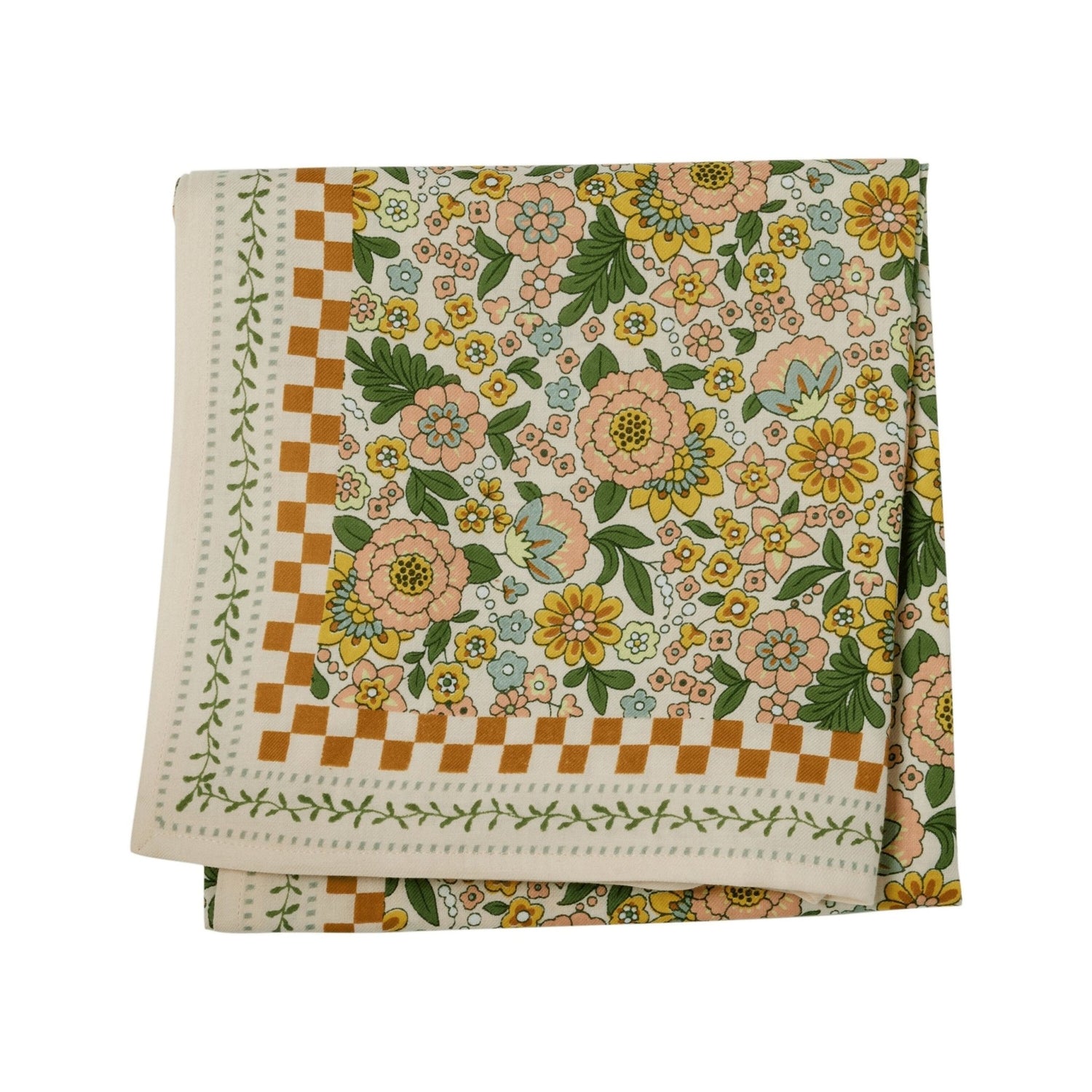 FOULARD FEMME IMPRIMÉ FLEURS INDIENNES AMAIA ROSE CORAIL - Bonheur du Jour Paris - Lili Margaret