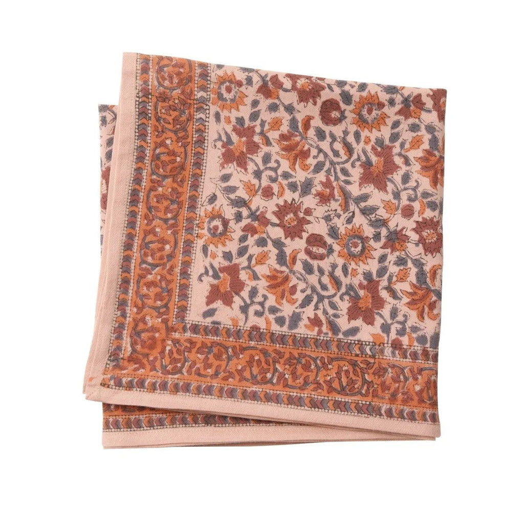 Foulard femme imprimé fleurs indiennes lucette pink - bonheur du jour