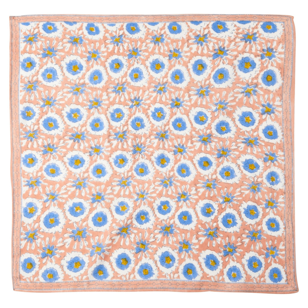 Foulard femme imprimé fleurs indiennes margotte sienne - bonheur du jour paris