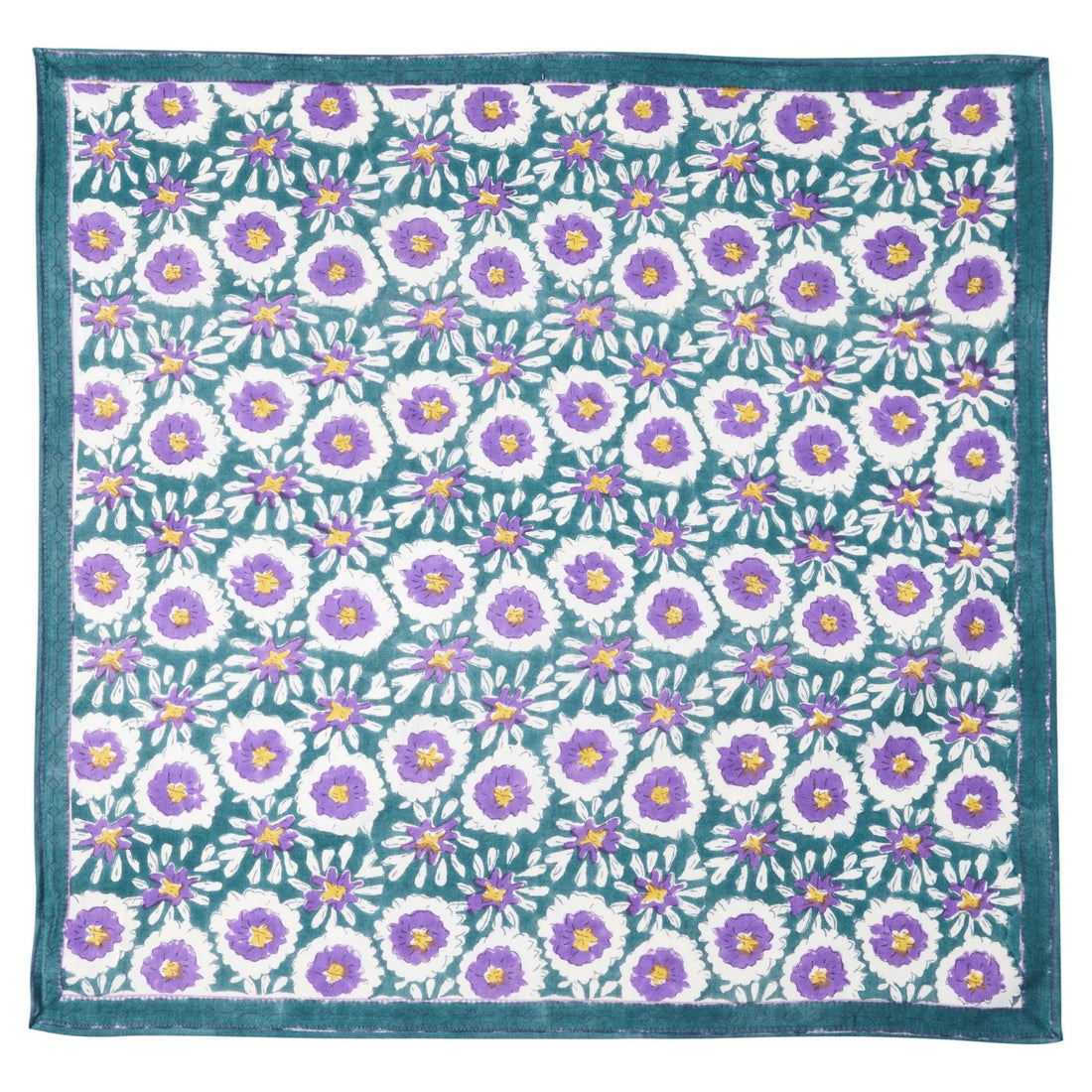 FOULARD FEMME IMPRIMÉ FLEURS INDIENNES MARGOTTE VERT - Bonheur du Jour Paris - Lili Margaret