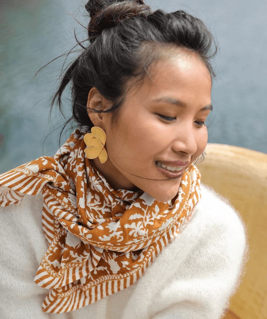 Foulard grand format Kate Caramel