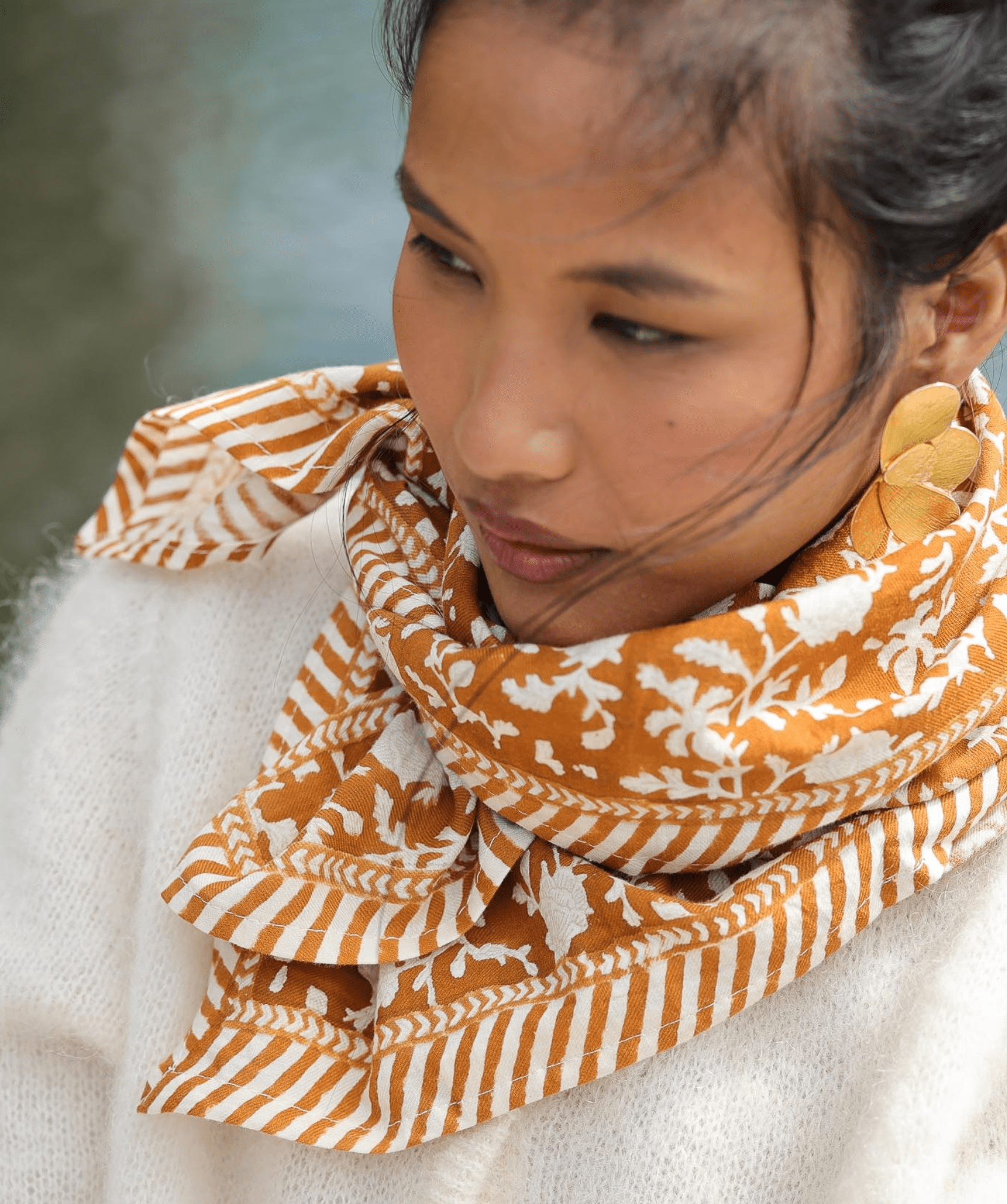 Foulard grand format Kate Caramel