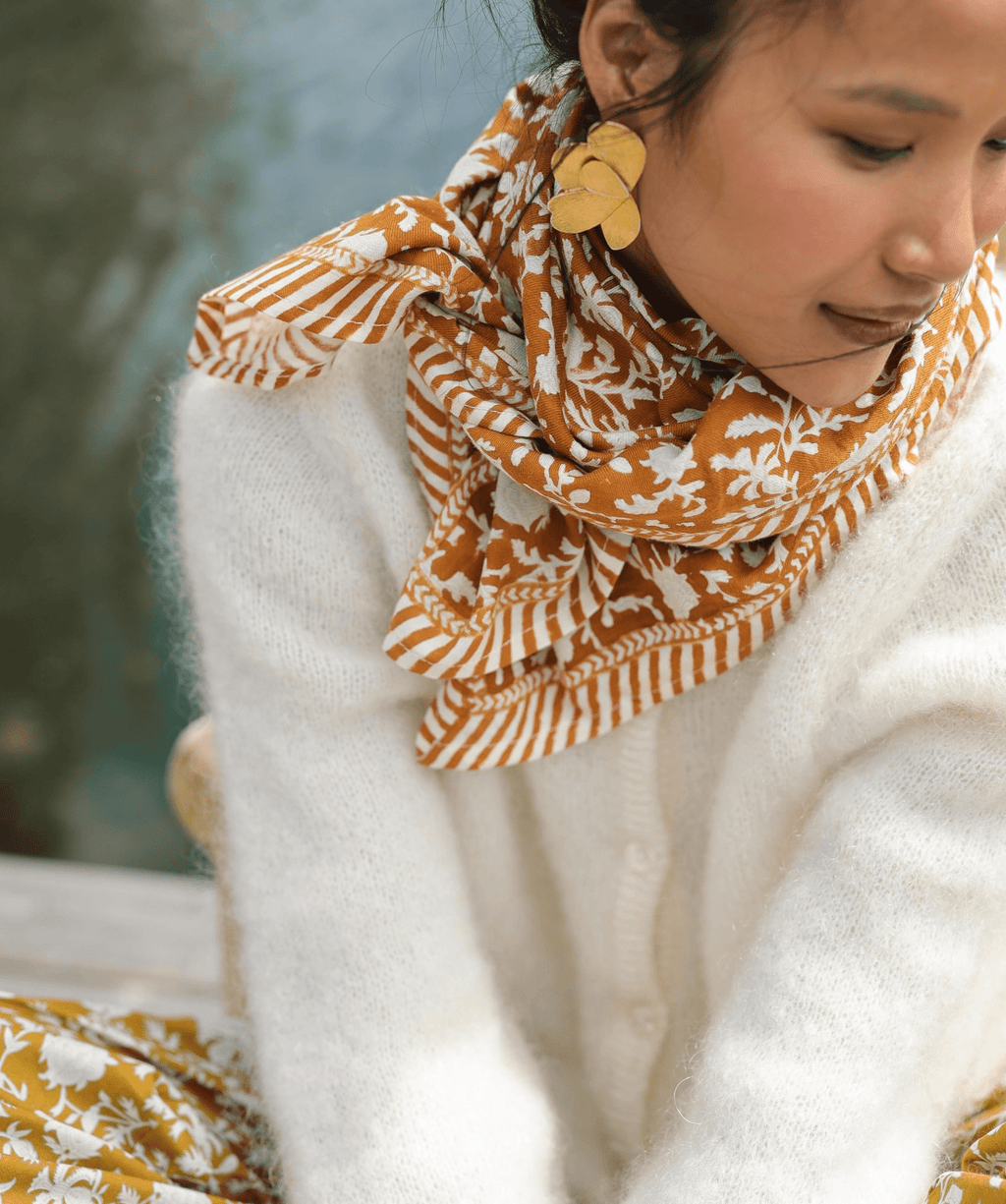 Foulard grand format Kate Caramel