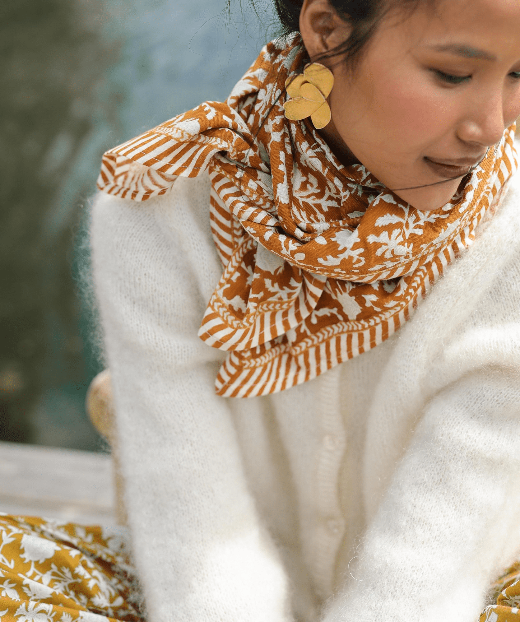 Foulard grand format Kate Caramel