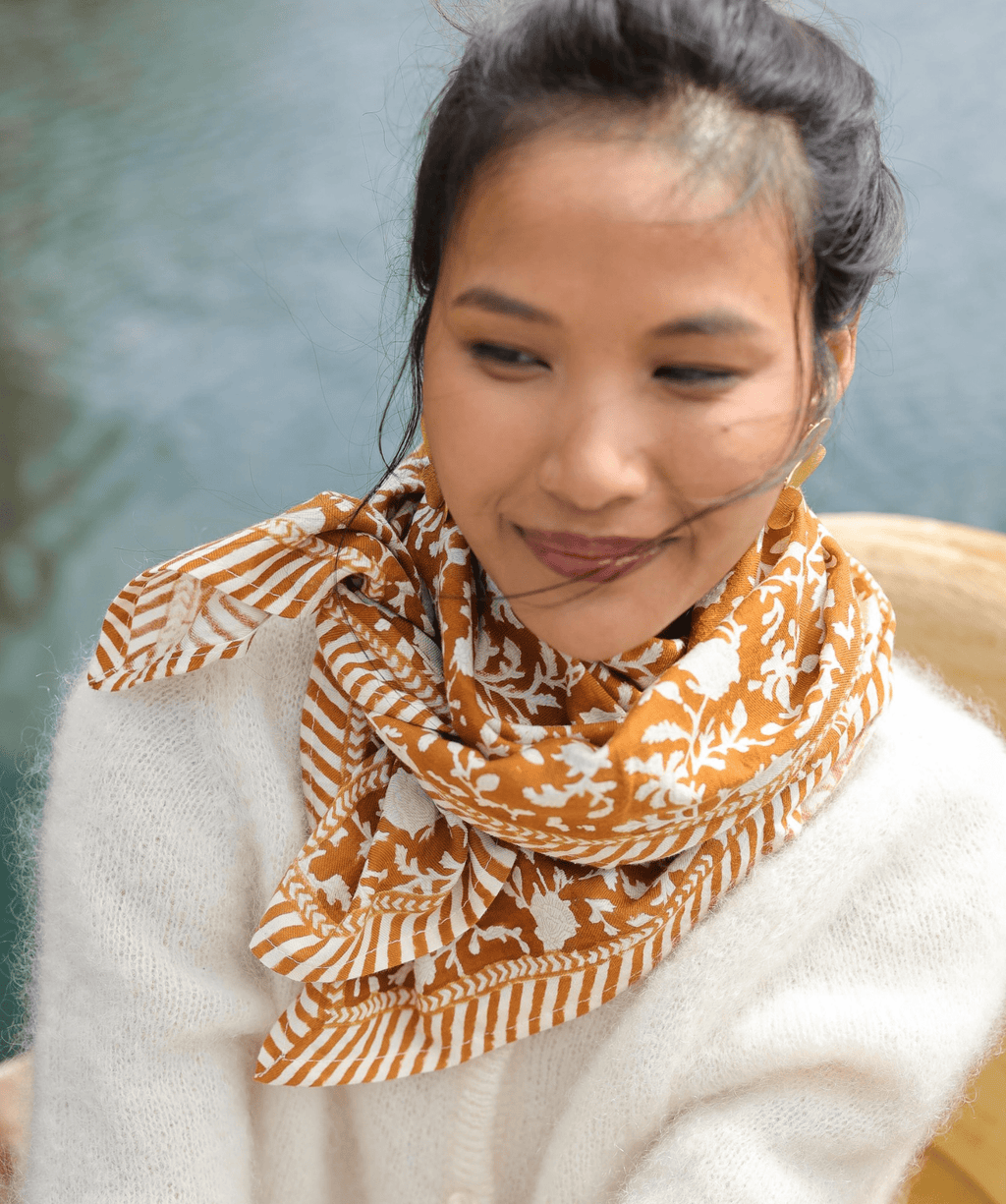 Foulard grand format Kate Caramel