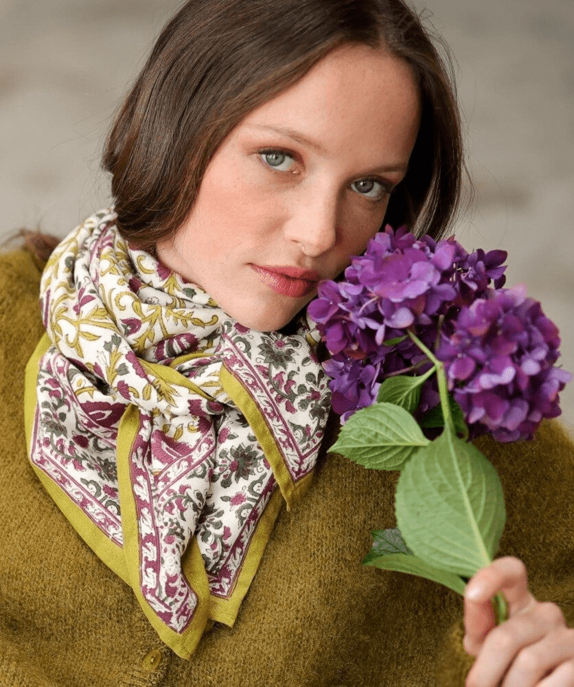 Foulard indien femme – Mina Améthyste - Lili Margaret