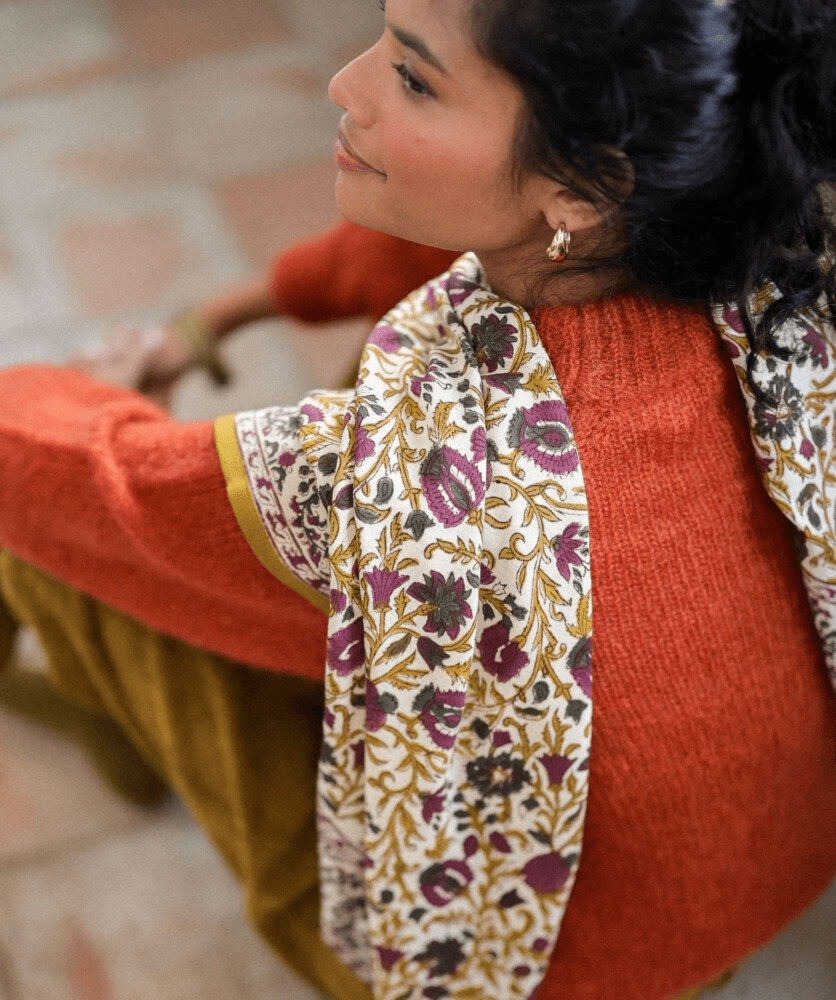 Foulard indien femme – Mina Améthyste