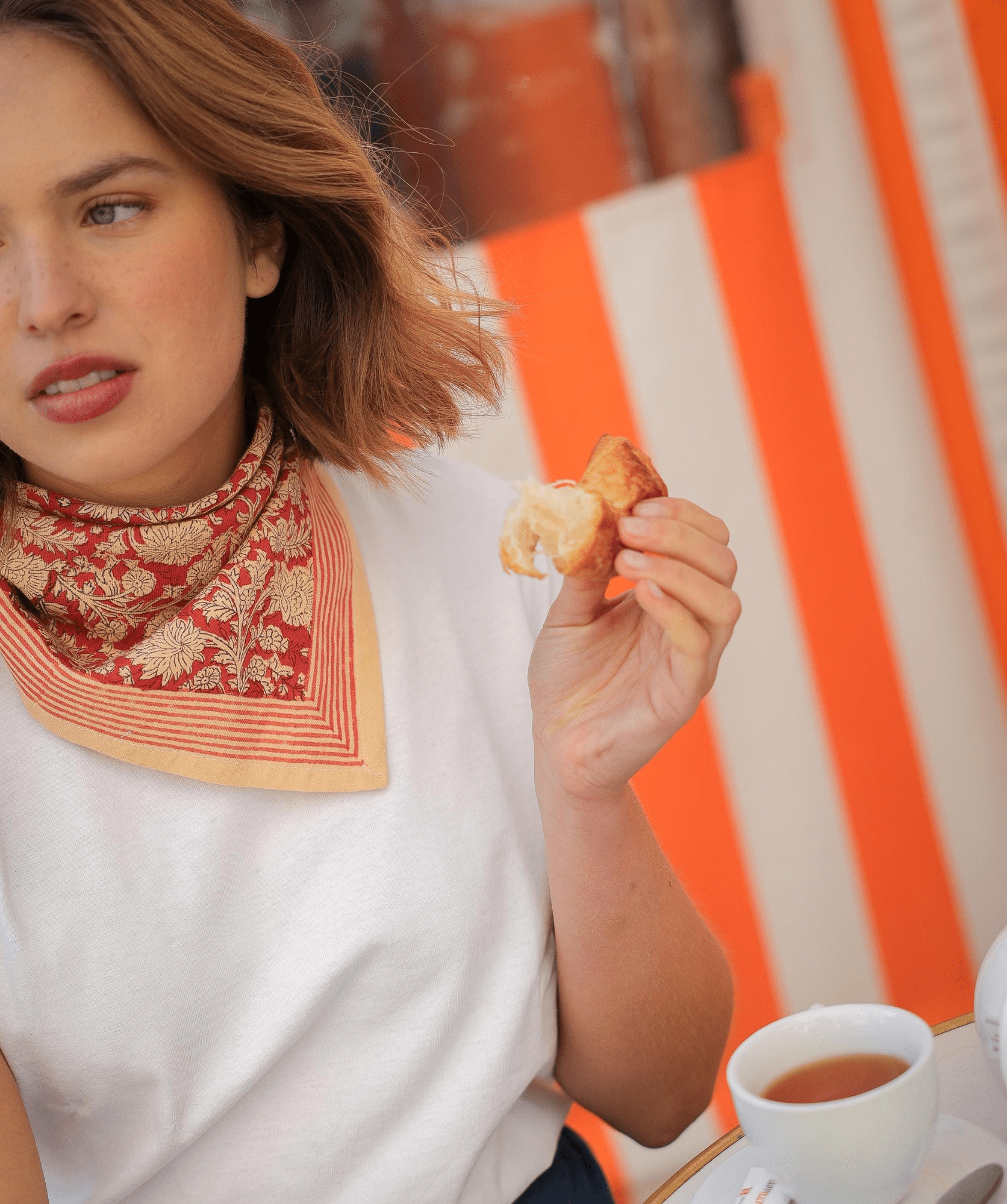 Foulard petit format Anjali Cerise
