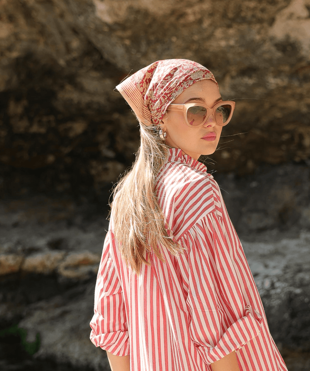 Foulard petit format Anjali Cerise