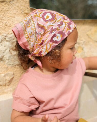 Foulard petit format Jaya Rose Blush