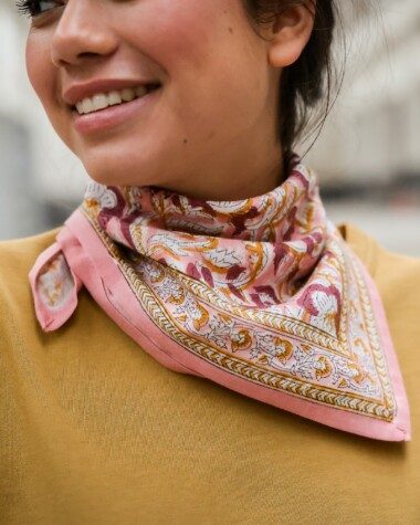 Foulard petit format Jaya Rose Blush