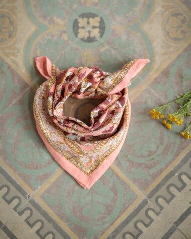 Foulard petit format Jaya Rose Blush