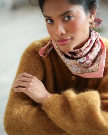 Foulard petit format Jaya Rose Blush