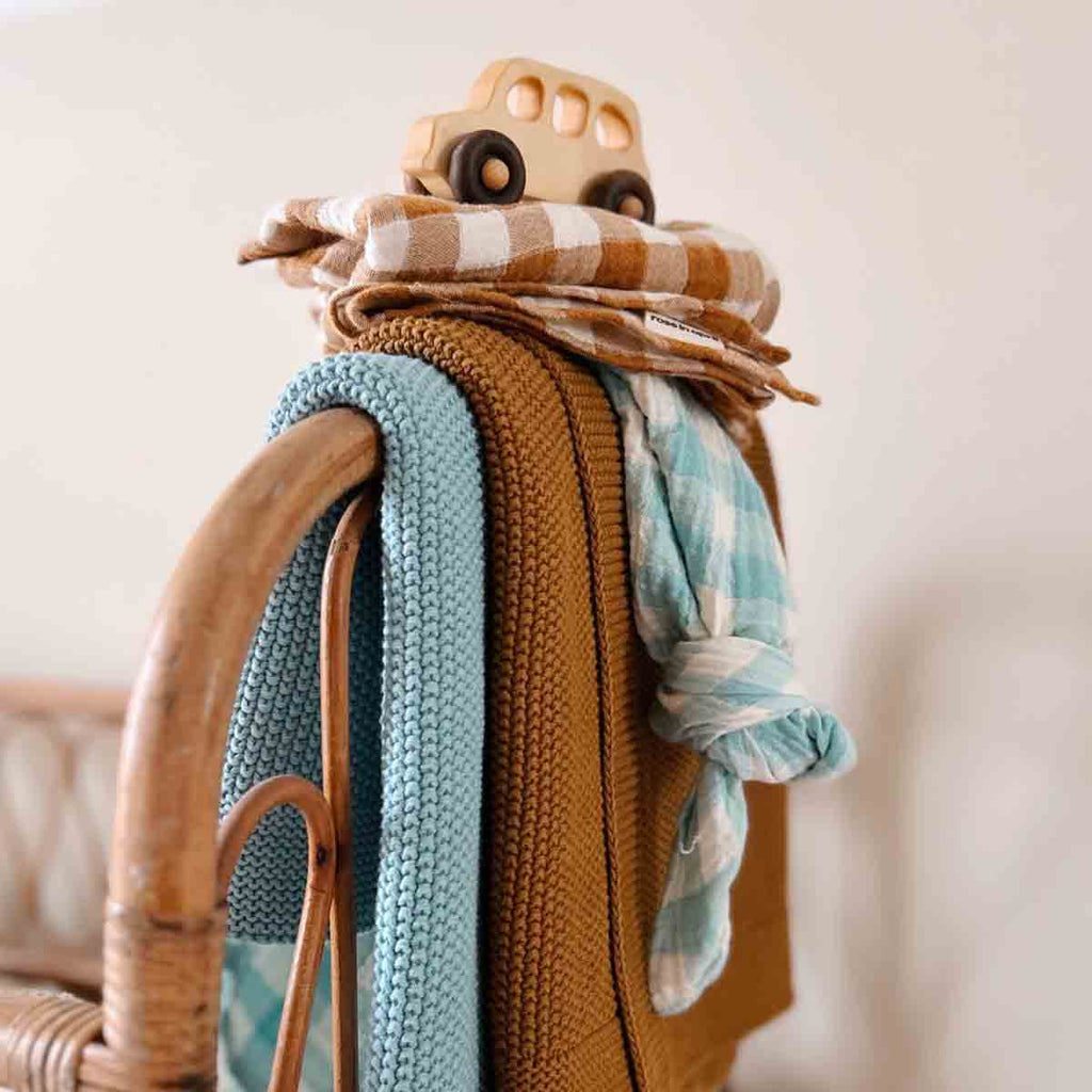 Foulard vichy caramel - Rose in april