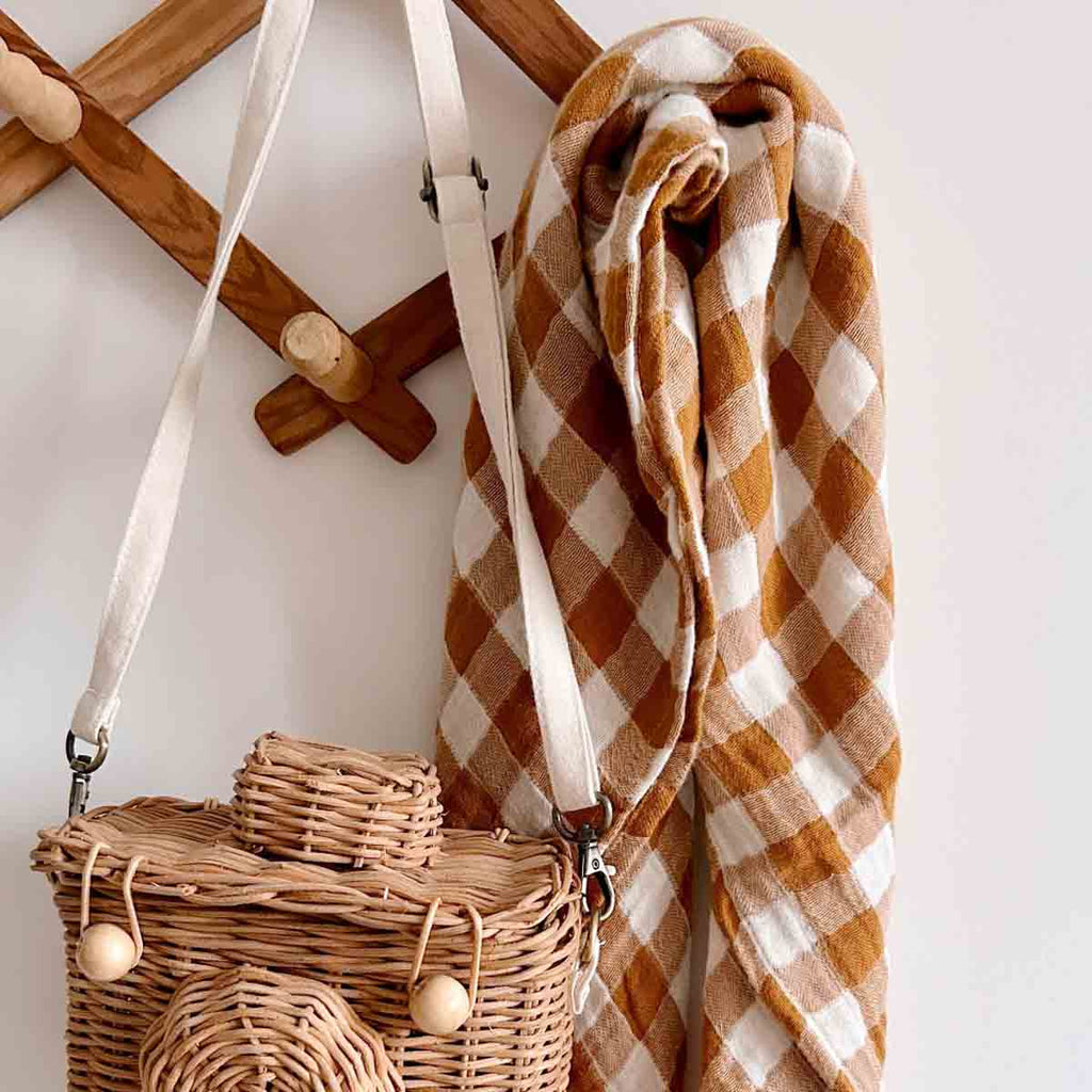 Foulard vichy caramel - Rose in april