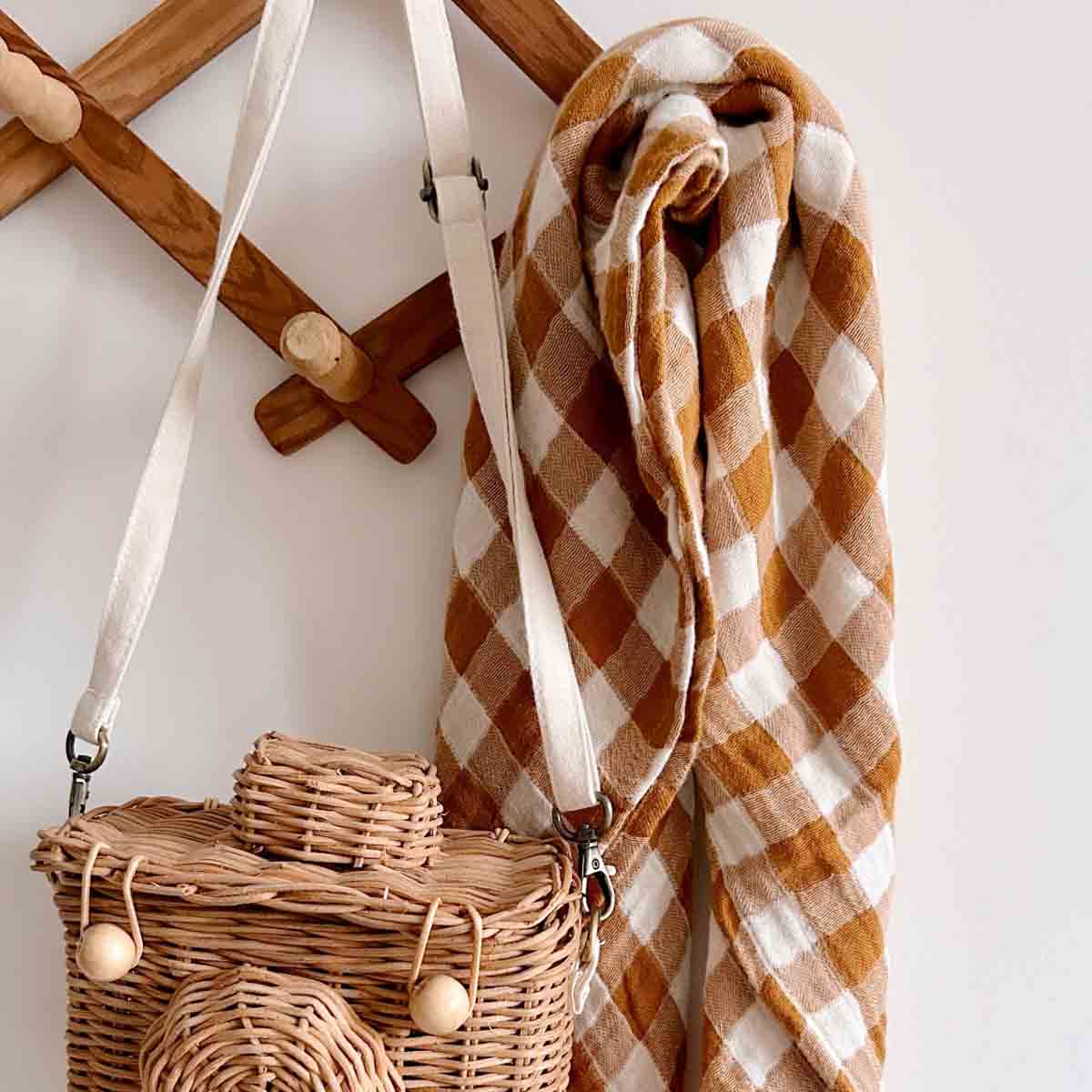 Foulard vichy caramel - Rose in april - Lili Margaret