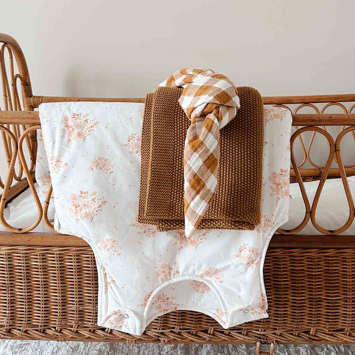 Foulard vichy caramel - Rose in april - Lili Margaret