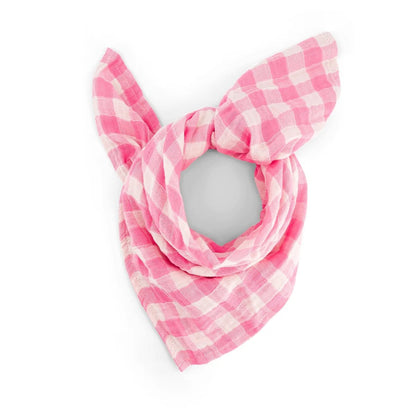 Foulard vichy rose fluo - Rose in april - Lili Margaret