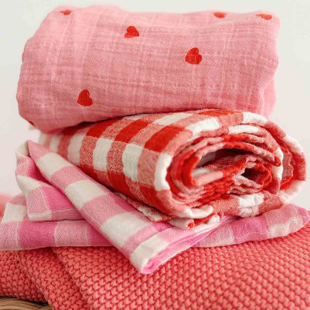 Foulard vichy rose fluo - Rose in april