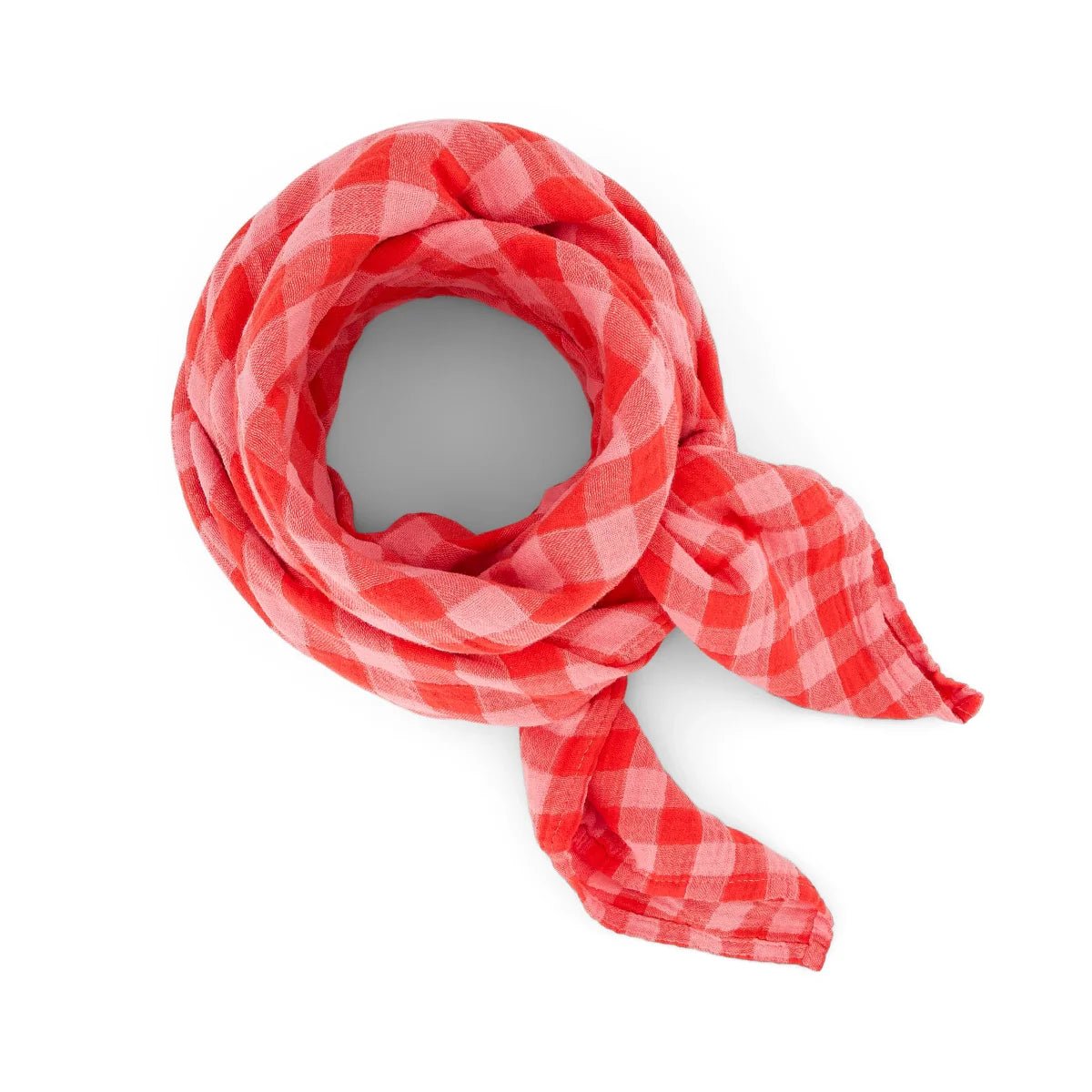 Foulard vichy Rouge/Rose - Rose in april - Lili Margaret