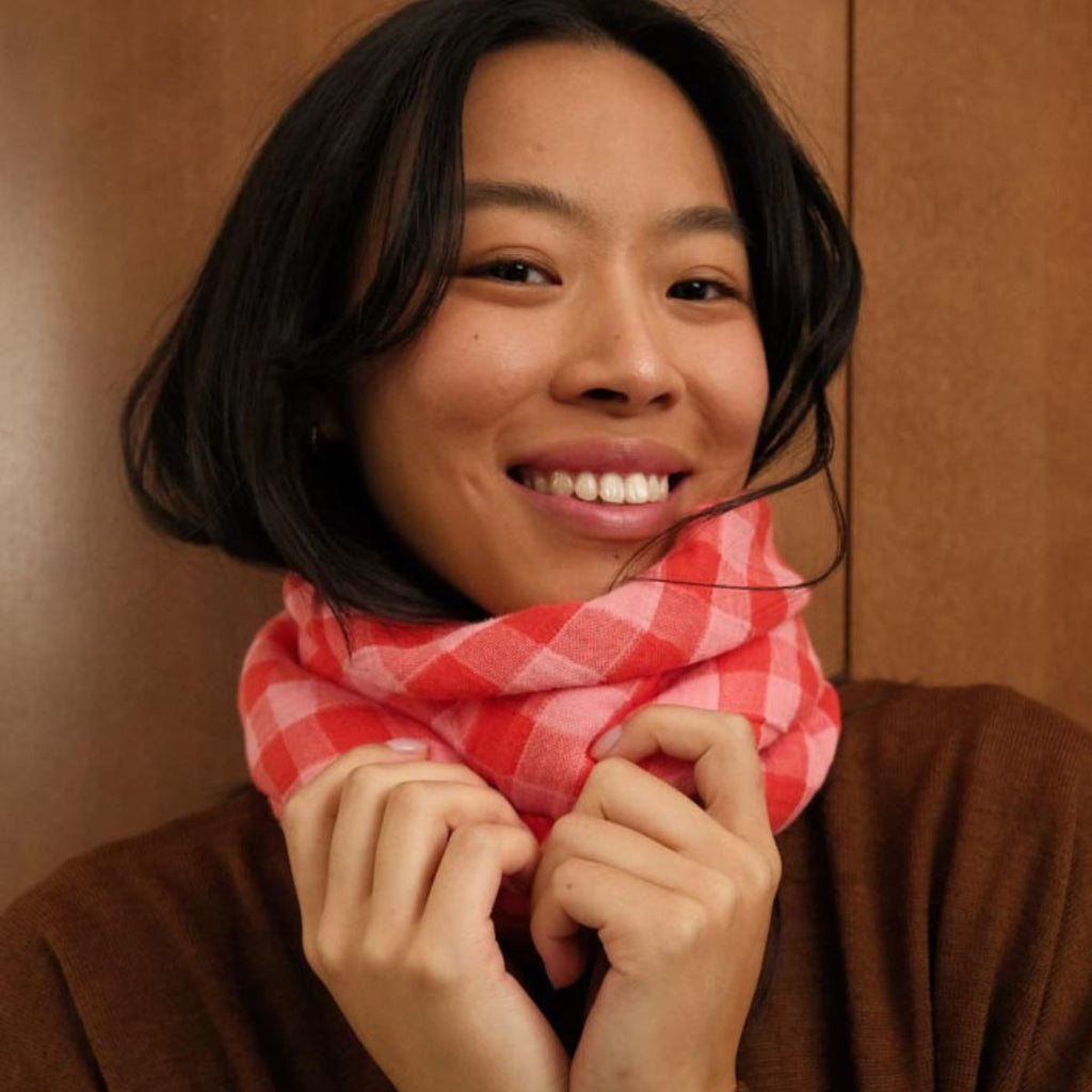 Foulard vichy Rouge/Rose - Rose in april