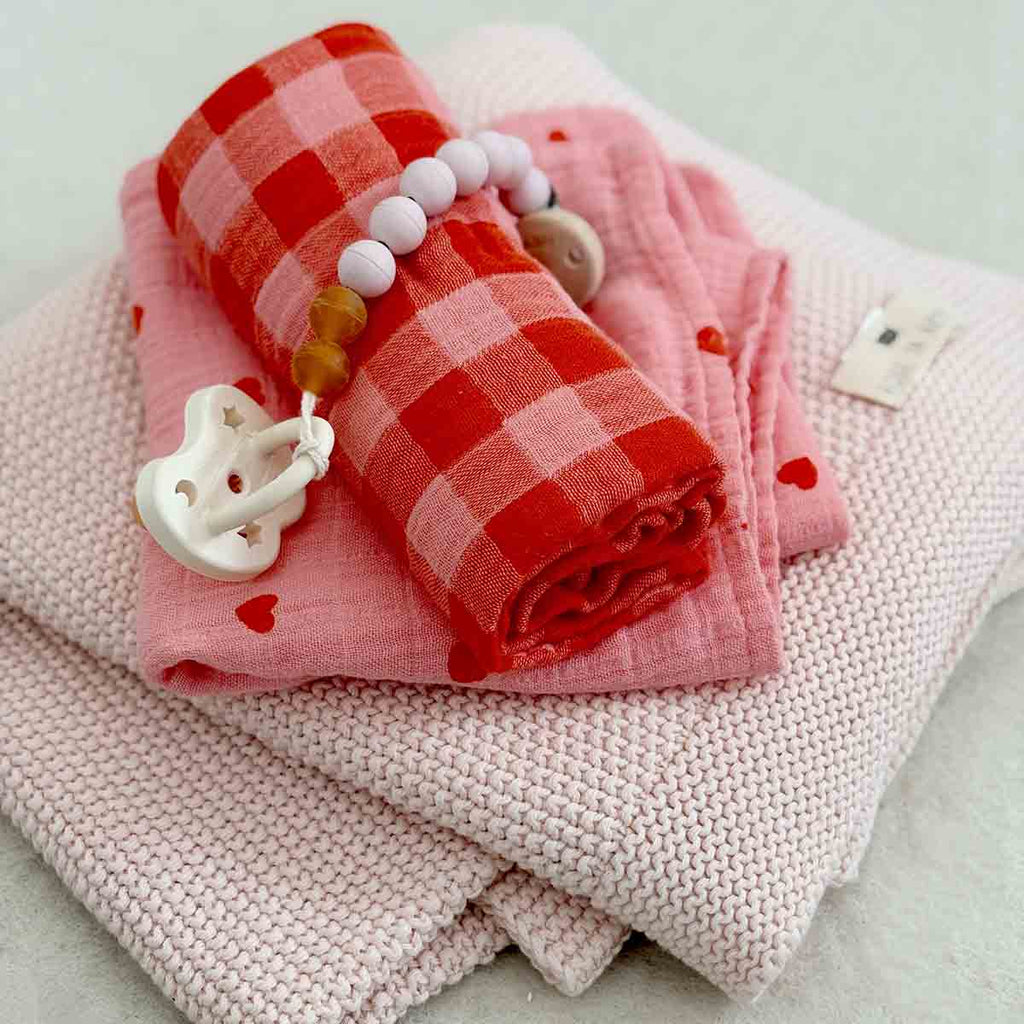 Foulard vichy Rouge/Rose - Rose in april