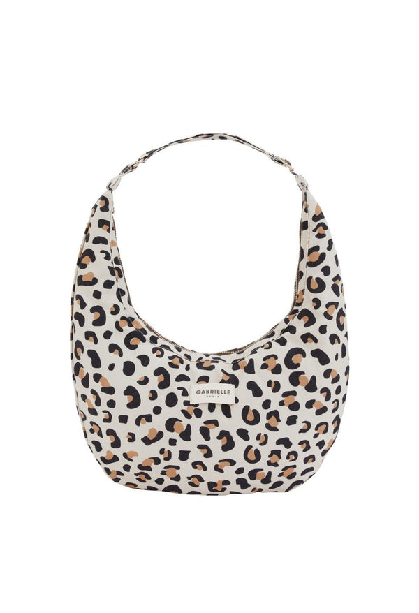 Sac demi-lune femme New B en coton Léopard - Gabrielle Paris - vue 5